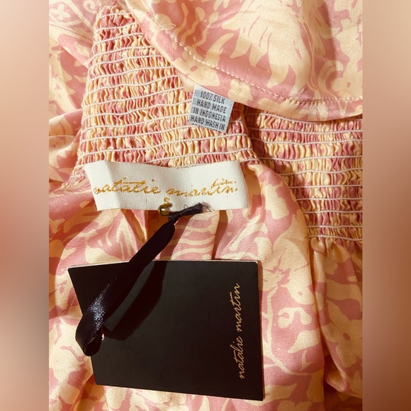 New”NATALIE MARTIN Bella silk skirt floral-SMALL- in cream & light pink - Picture 6 of 6